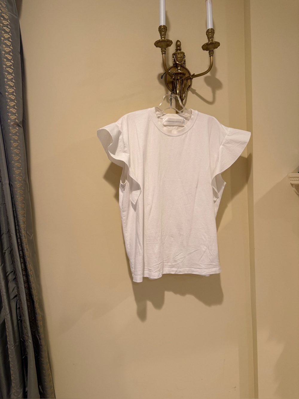 Victoria Beckham White Flutter Sleeve Tee